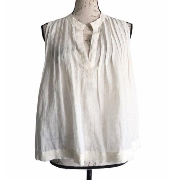 Aritzia Tops - Aritzia Wilfred Cream Ramie Sleeveless Top Sz M